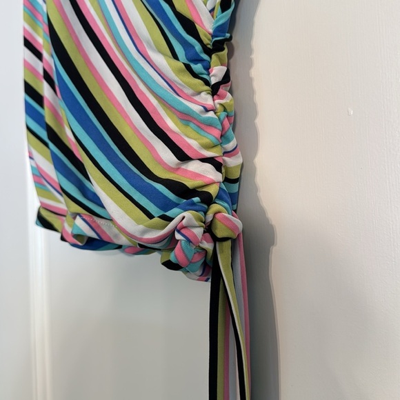 Catch Me Striped Multicolor Wrap Top size Medium - Picture 2 of 5